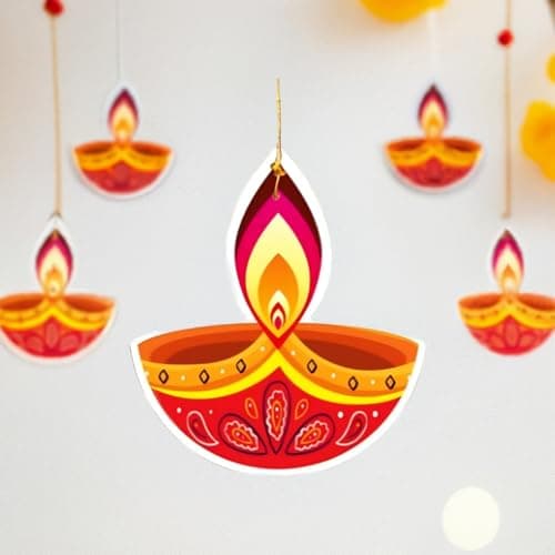 Special You Diwali Decoration for Home Hanging with Paper Hanging Diya for Home Decorations, Deepawali Decoration Items, Home Decor Items- Pack of 10