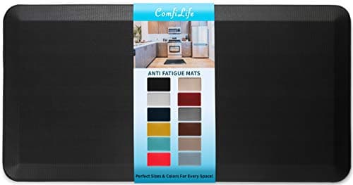 ComfiLife Anti Fatigue Floor Mat 34 Inch Thick Kitchen Mats for Floor Standing Desk Mat Kitchen Rug Comfort at Home Office Durable Stain Resistant NonSlip Bottom 24 x 70 Black