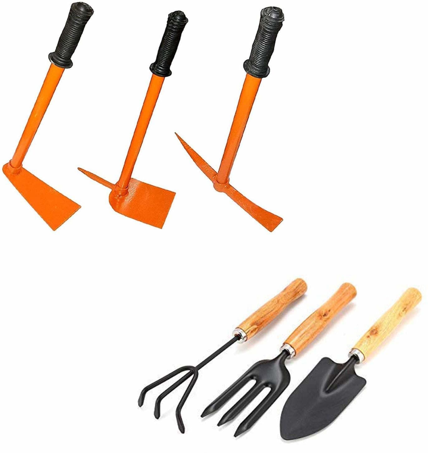 A to Z Hub Combo of 6 Garden Tool Set Includes, Garden Hoe, Garden Tiller, Harden Hand Hoe with Tool Set - Set of Required Tools (Combo 10)