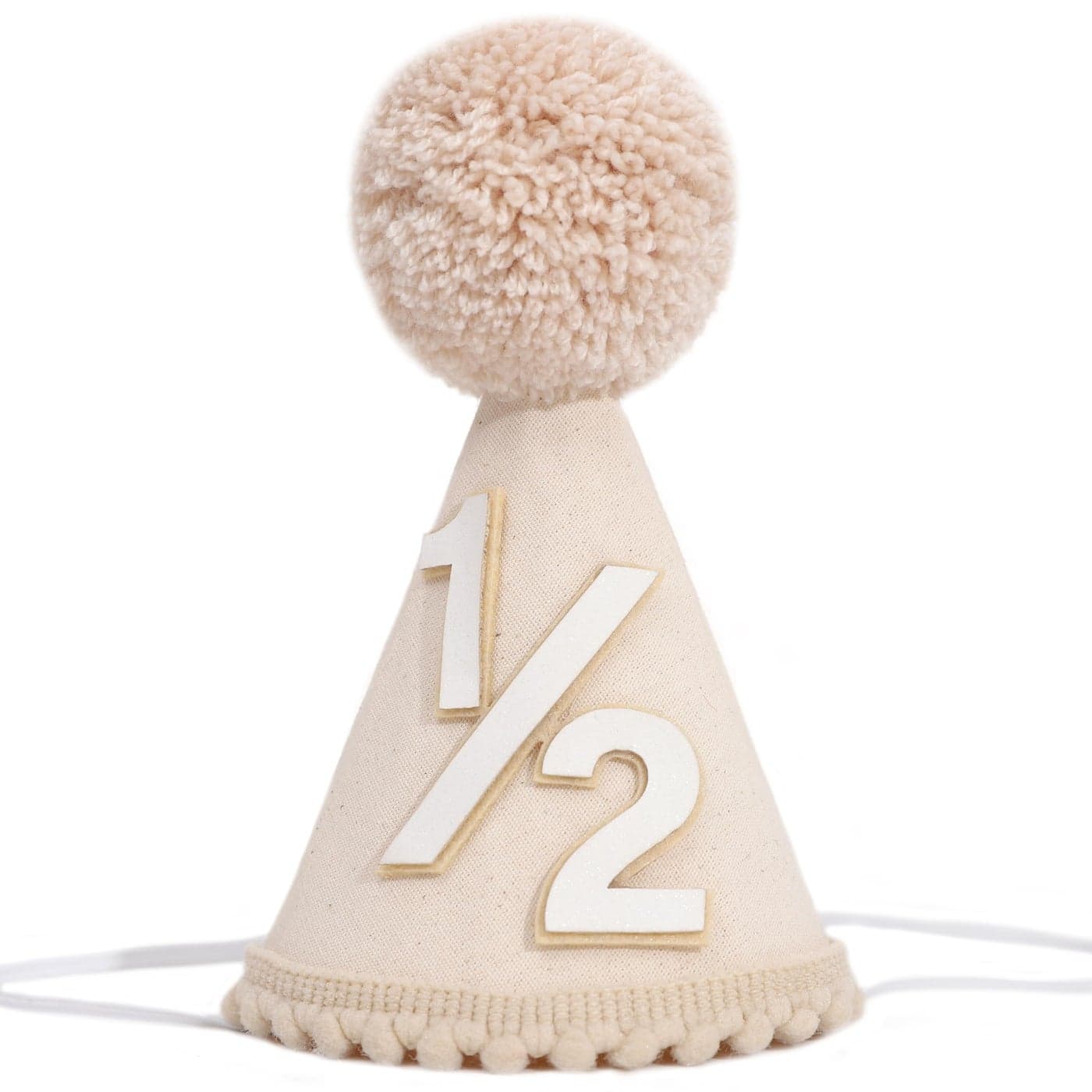 YOUAME Neutral Half Birthday Party Hat Bohemia Cute Cone Hat Pale Beige Unisex 03 Years