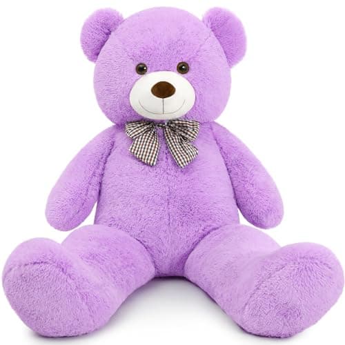 MaoGoLan Giant Teddy Bear 4 FeetAdorable and Cuddly Big Bear Stuffed Animal 47 Classic Teddy Bear Plush Gift Decoration for Baby ShowerPartyBirthdayValentines DayPurple