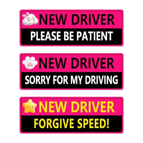 New Driver Magnet for Car Highly Visible Student Driver Magnet Removable Safety First Please Be Patient Student Driver Sticker for Car Suitable GirlStand Out On The Road