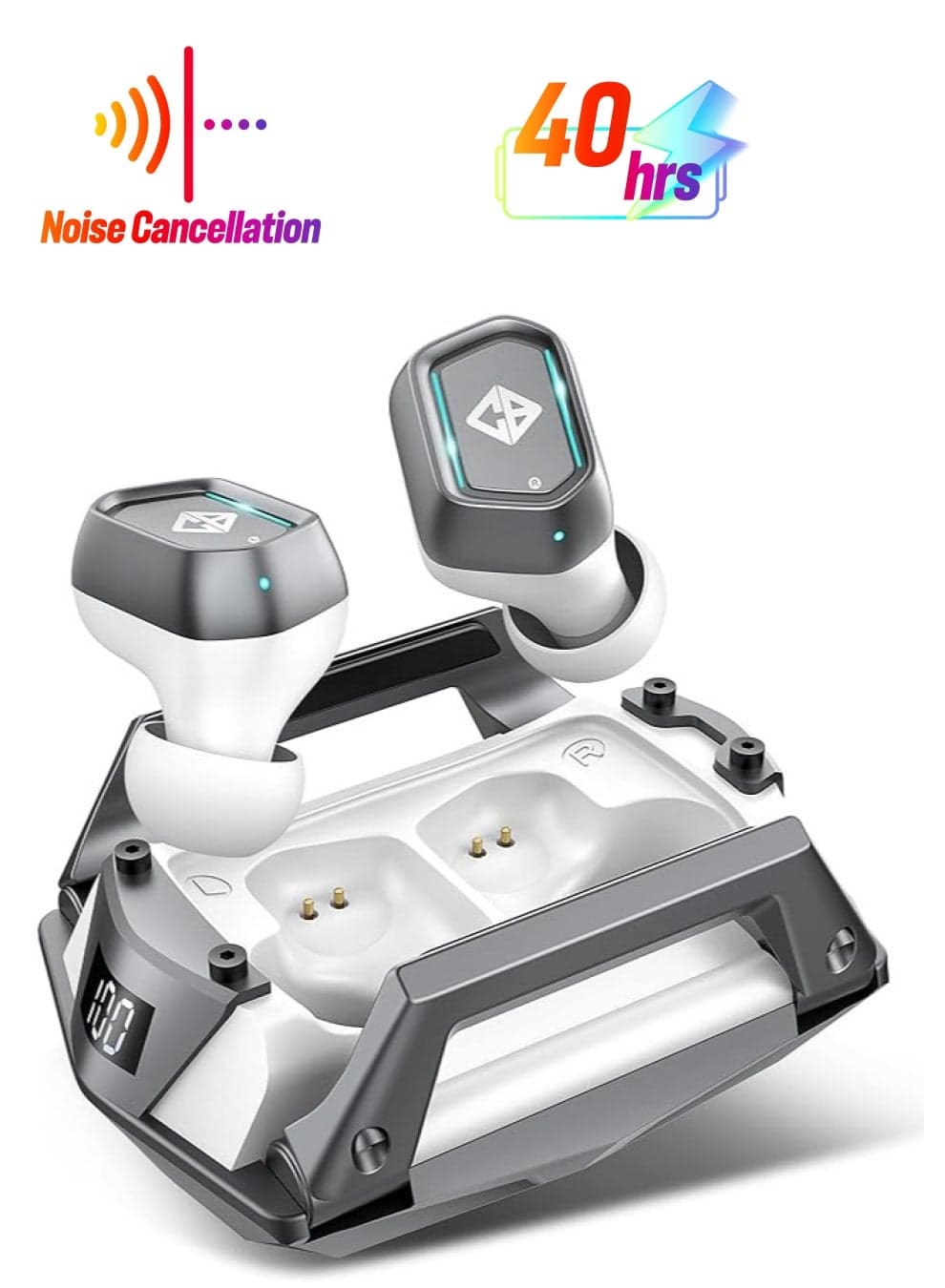 CosmoBuds X100 True Wireless (TWS ) in-Earbuds, BT 5.3, 40 Hrs Playtime, 38ms Latency, Music, ENC, Pinch Touch Controls, IPX5 Water & Voice Assistant