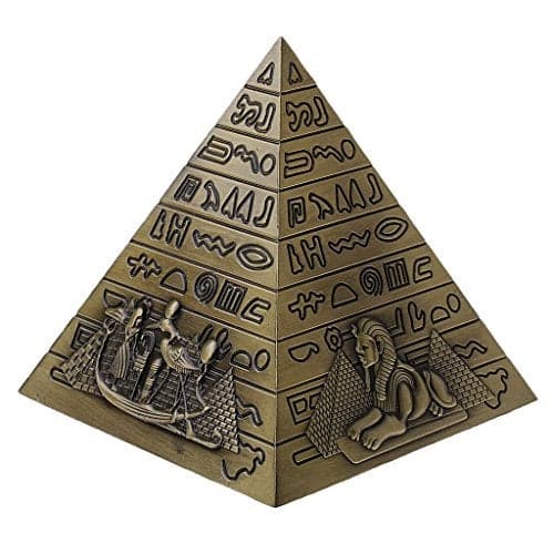 zahab Antique Decor The Famous Egyptian Pyramid Monument Showpiece Metal Gold 10 cm Sculpture