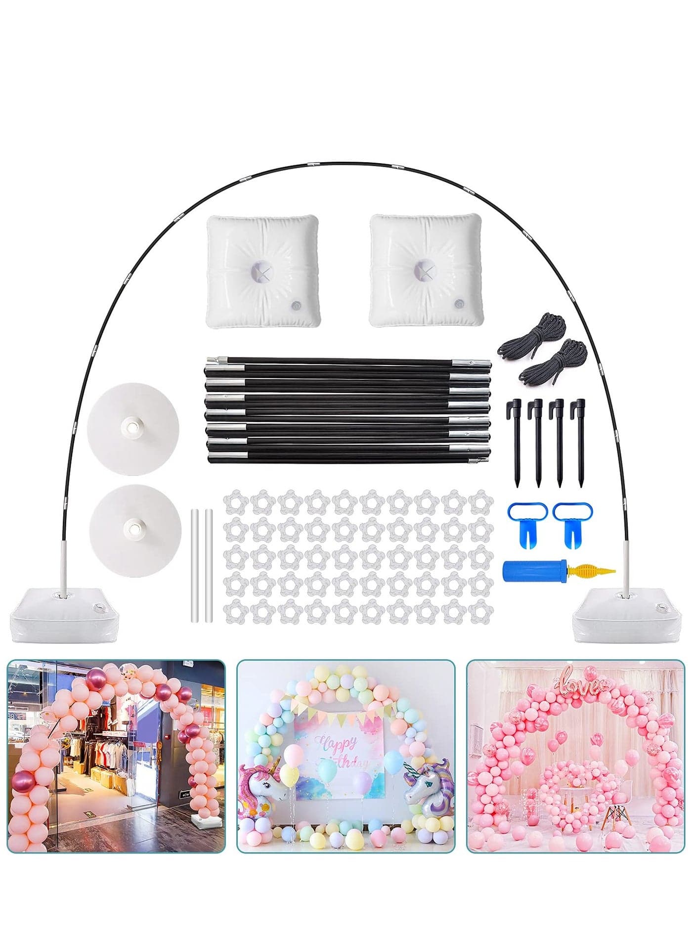 Balloon Arch Kit Adjustable Balloon Arch Stand with Water Fillable Bases Ballon Arch Holder Kit for Wedding Birthday Party Decorations