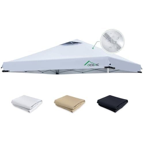 Upgraded 10x10 Canopy Replacement Top Adhesive Bonding Waterproof Process Canopy Cover for Outdoor Events with Adjustable Buckle Air Vent UV Protection Fits Straight Leg FramesWhite Top Only