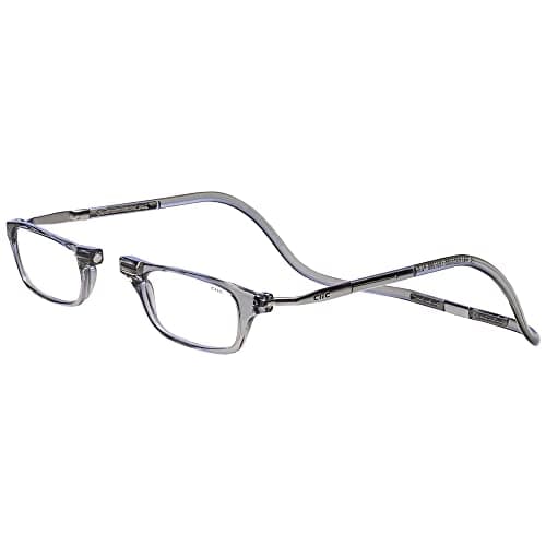 Clic Magnetic Reading Glasses for Men or Women, Computer Readers, Original Expandable (M-XL, Smoke, 1.50 Magnification)