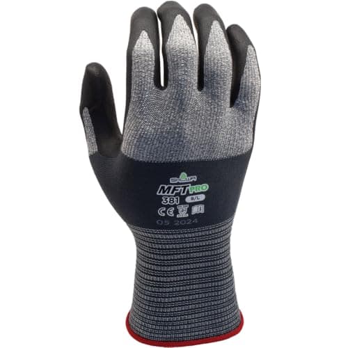 SHOWA MFT PRO 381 Foam Nitrile Palm Coated General Purpose Work Glove with Microfiber Liner, 13-Gauge, X-Large (12 Pair)