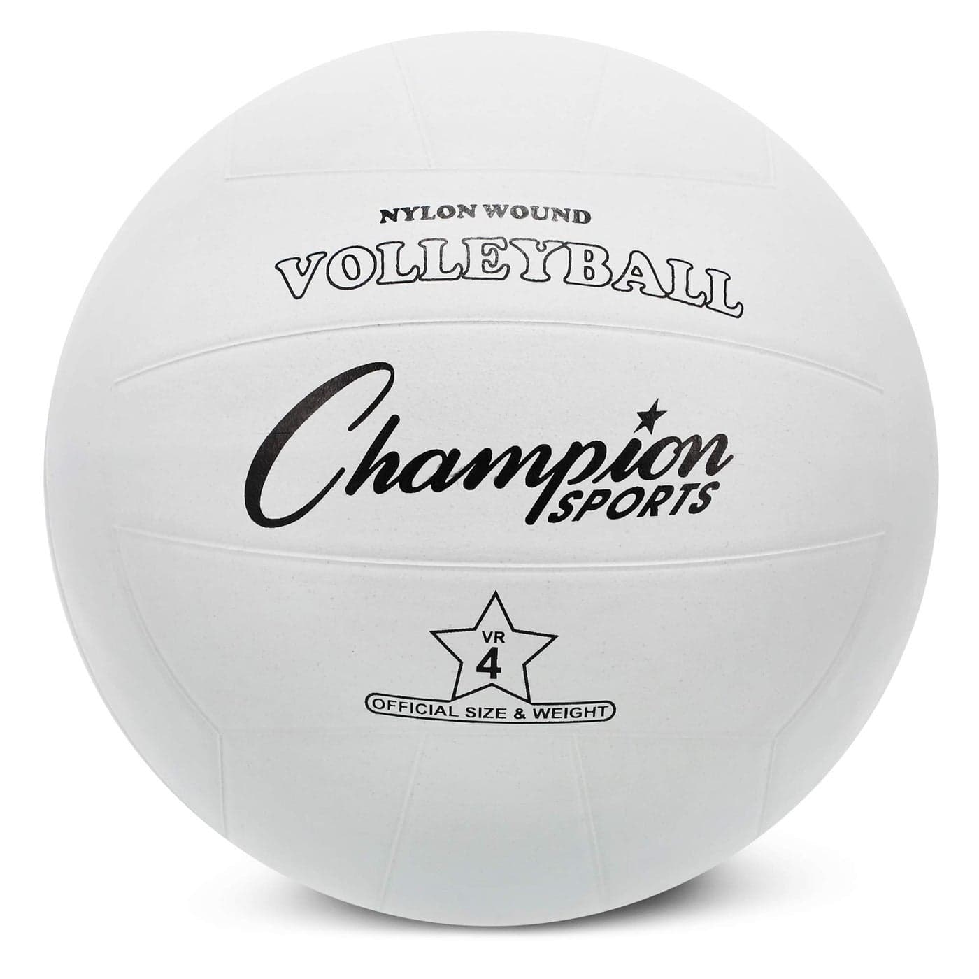 Champion Sports Rubber Volleyball, Official Size, for Indoor and Outdoor Use - Durable, Regulation Volleyballs for Beginners, Competitive, Recreational Play - Premium Equipment - White, VR4