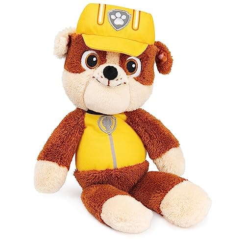 GUND PAW Patrol Official Rubble Take Along Buddy Plush Toy Premium Stuffed Animal for Ages 1 Up YellowBrown 13
