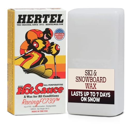 Hertel Racing FC739 All Temperature Ski and Snowboard Wax - Easy to Apply, Rub On or Iron On Hot Wax for Snowboards and Skis - Made in USA, All Weather Conditions (340 g)