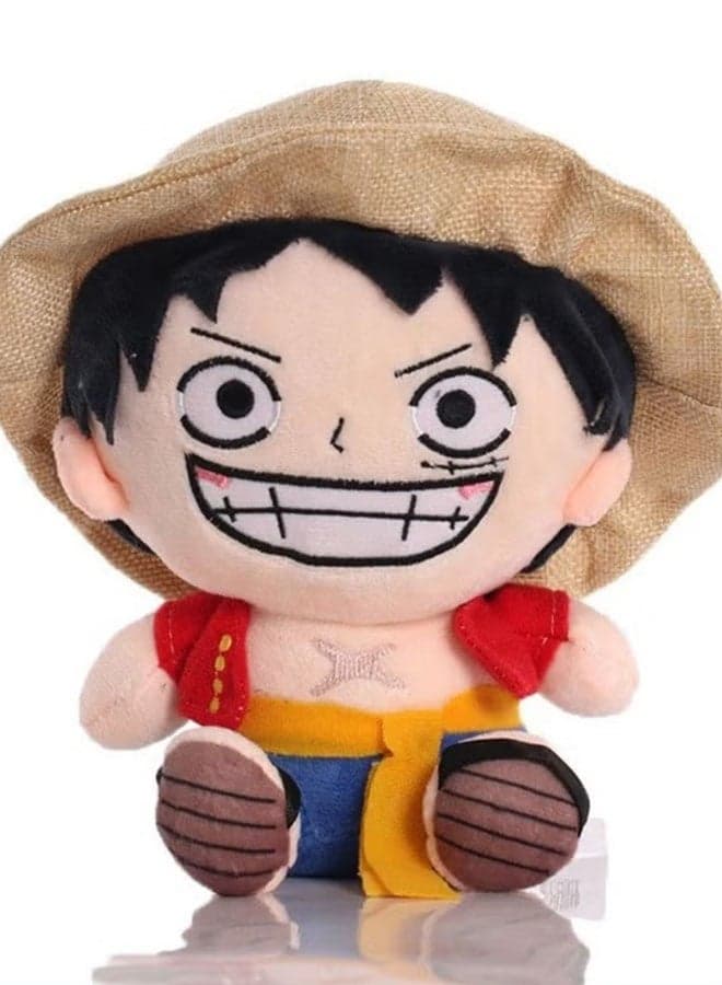 One Piece 20cm Q - version Monkey D. Luffy Plush Toy, a Wonderful Birthday Present and Decor for Bedroom, Living Room, Desk, and an Excellent Office Stress - Relief Doll