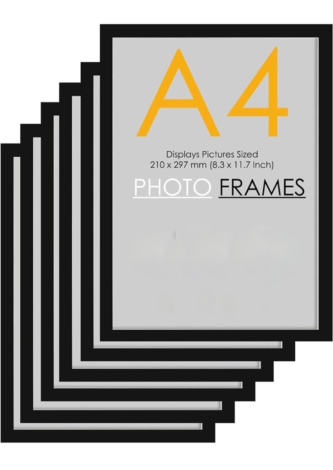 EasyGoods A4 Size Photo Frame Set of 6-8x12 Inch Black Picture Frames for Wall Decoration, Home and Office Decor