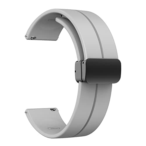 LYSMVIVI Magnetic Watch Band 22mm 20mm 19mm 18mm 16mm With Quick Release Soft Silicone Sport Watch Band for Men Women, Magnetic Silicone Replacement Strap