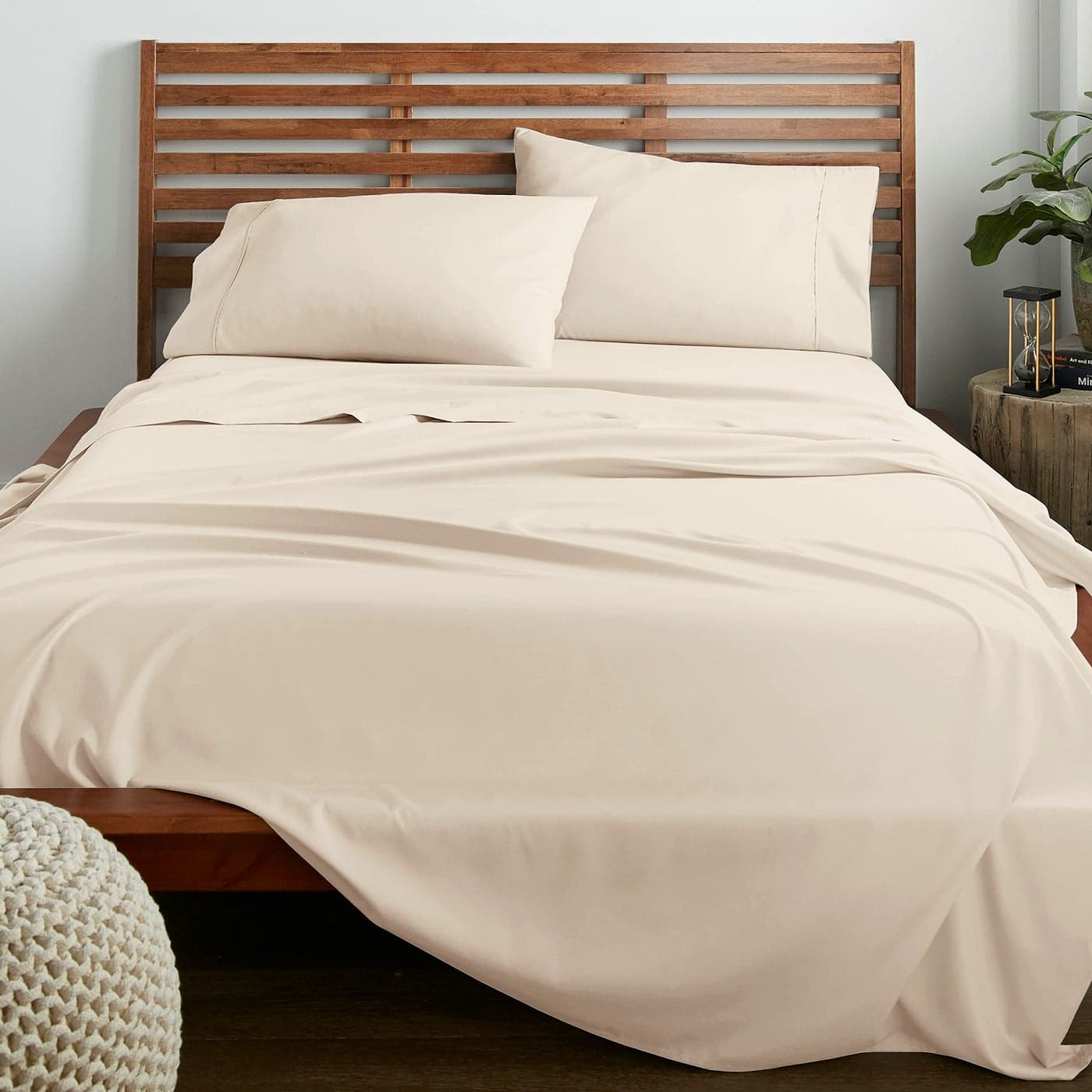 American Home Collection 4 Piece Full Size Bedding Sheets and Pillowcases Set Ultra Soft Microfiber Breathable Wrinkle Free Easy Care Durable OekoTex Certified Sheet Set Full Ivory
