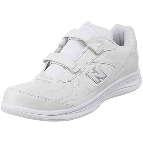 New Balance Men's 577 V1 Hook and Loop Shoe, White/White, 9 Wide