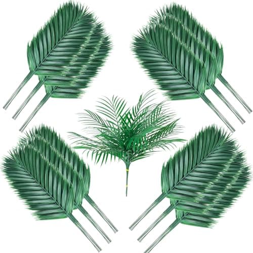 HFYHWT Palms Leaves for Palm Sunday, 60PCS Artificial Palm Branches Green Foliage Decorations for Home Party