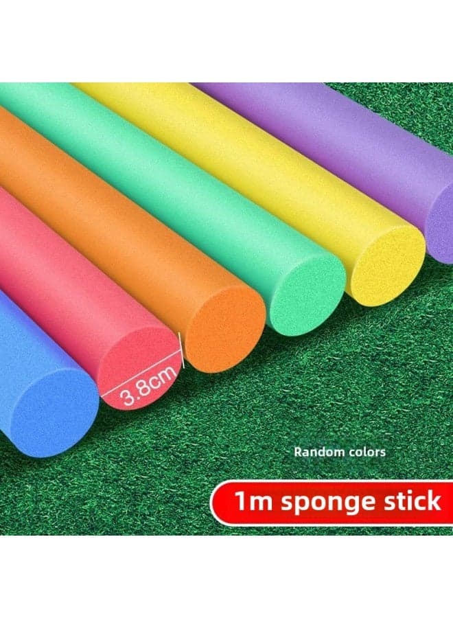 Sponge Stick Children's Kindergarten Game Stick Solid Mutual Beat Foam Stick Color Foam Stick Sensor Training Equipment-Color:3.8cm Sponge Sticks 1.1m Pieces (random Color)