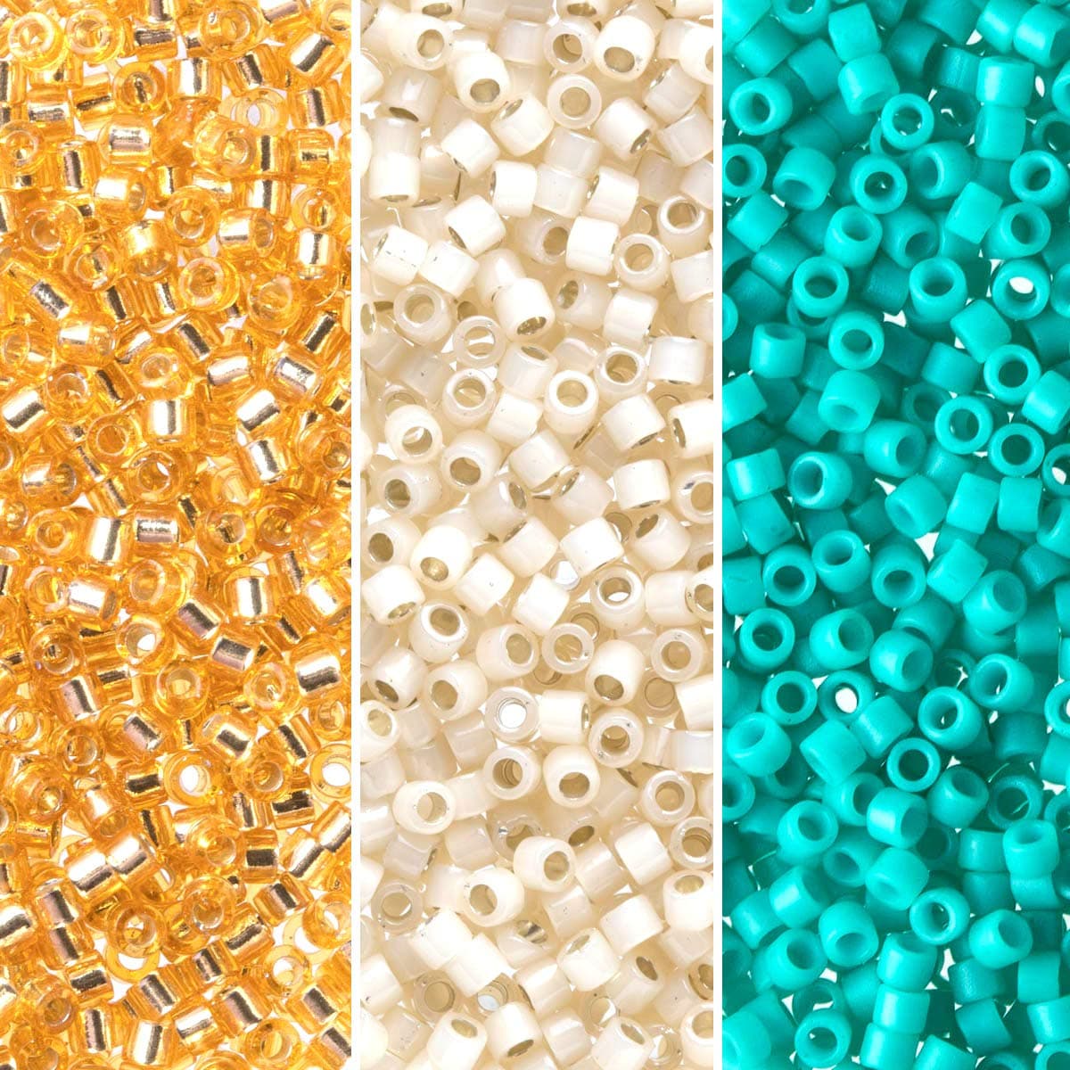 Miyuki Delica Seed Beads Bundle Size 110 Sandy Beaches Collection DB42 DB793 DB14513 Tubes of 72 Grams