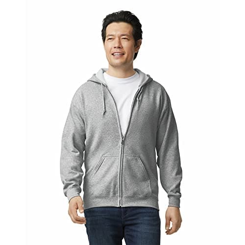 Gildan Adult Fleece Zip Hoodie Sweatshirt, Style G18600, Multipack, Sport Grey (1-pack), 3X-Large