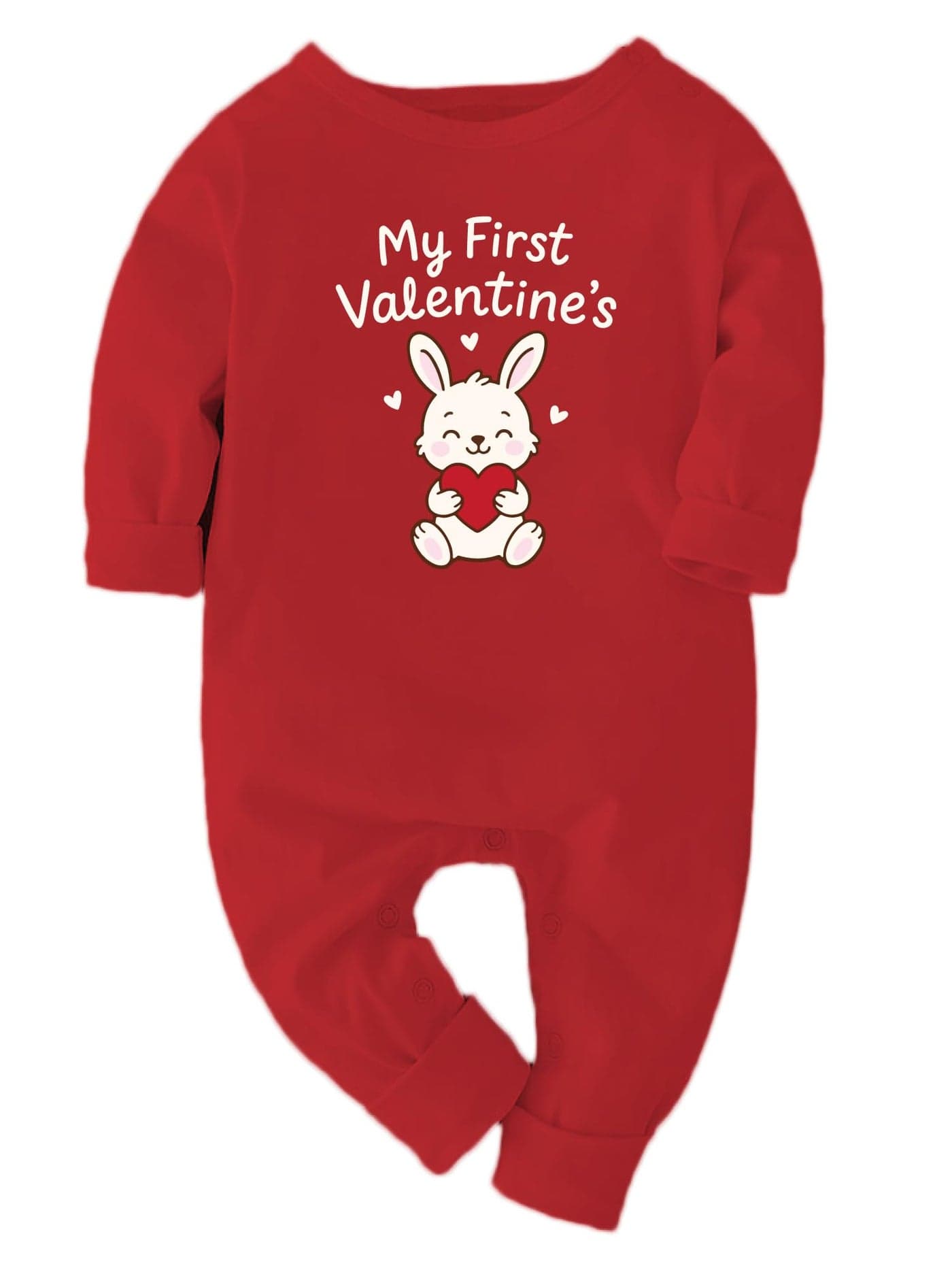 Zeezeezoo My First Valentines Day Dress for Baby Boy & Girl | 100% Cotton Full Sleeves Bodysuit for Newborn Baby | Valentine's Photoshoot Clothes 6-12 Months
