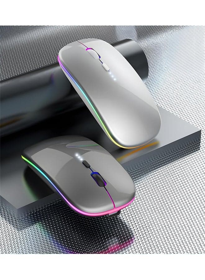 Wireless Bluetooth Mouse, Dual Mode Connection , Rechargeable Wireless Mouse Multi-Device (Dual Mode:BT5.2 or USB 2.4G) Silent Slim Mouse , Ergonomic Optical Portable Mouse for Laptop Android Windo
