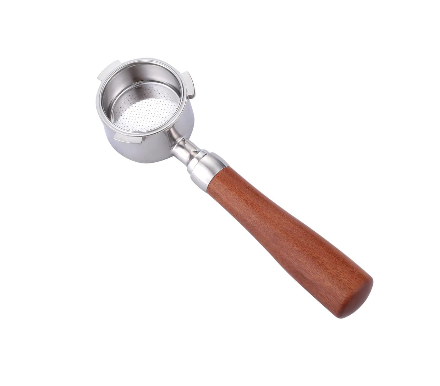Joytata 51mm Bottomless Portafilter Fits DeLonghi EC680 and EC685 Espresso Machine Stainless Steel Naked Portafilter Along with Double Shot Filter Basket Coffee Bottomless Handle-Wooden