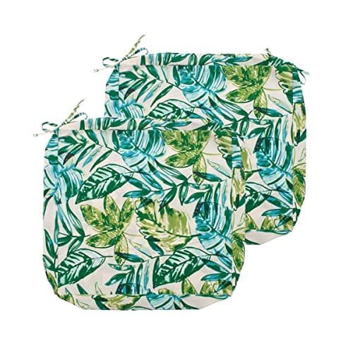 FUNHOME Outdoor Cushion Covers 20 x 18 x 4 inch,Set of 2,Replacement Seat Cushion Cover for Patio Furniture Chair,Water Resistant,Fade-Resistant Slipcover Only,No Insert(Palm Leaf)
