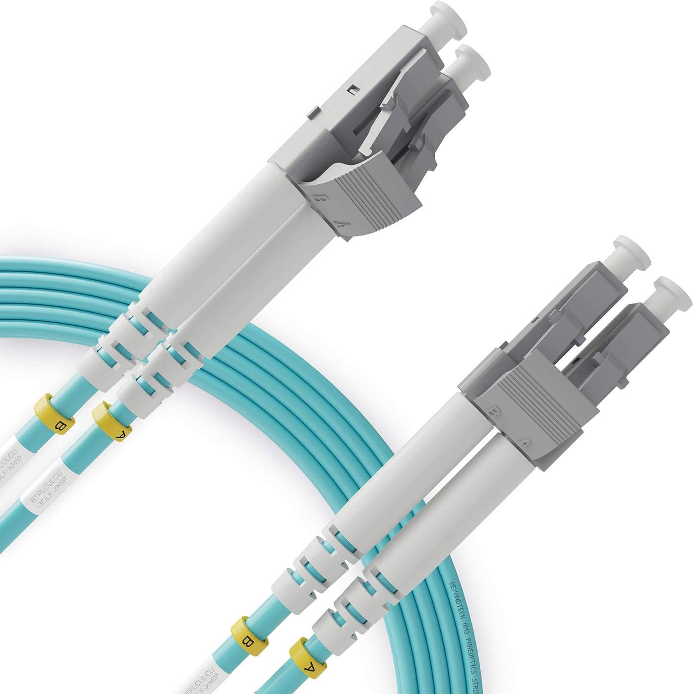 BEYONDTECH LC to LC Fiber Patch Cable Multimode Duplex - 1m (3ft) - 50/125um OM3 10G LSZH PureOptics Cable Series