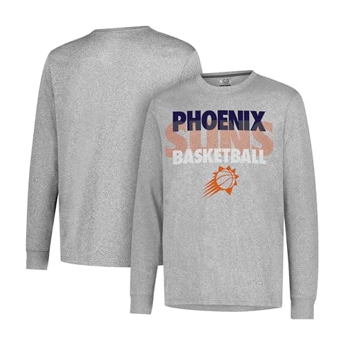 Ultra Game NBA Official Men’s Super Soft Supreme Long Sleeve T-Shirt - Unisex, Phoenix Suns, Heather Gray, Medium