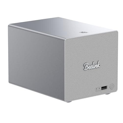 Beelink Mini PC, ME Pro 2-Bay NAS, Intel N95 CPU,12GB LPDDR5, 128G SSD, 3×M.2 SSD Slots, 2×2.5/3.5"Drive Bays, 2.5G+5G Dual LAN/Support Link Aggregation/ 4K Dual Display/WiFi6/BT5.4, Home Media/Studio