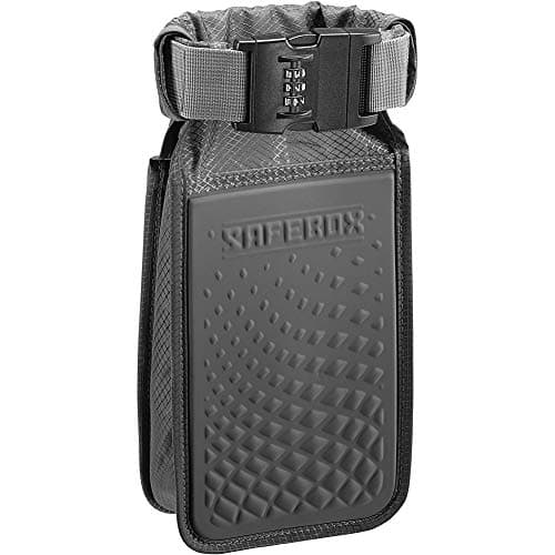 Lewis N. Clark Safebox Portable Safe with Anti Theft Combination Lock and Slash Resistant Material to Protect Wallet, iPhone and Valuables at the Beach, Pool, Camping + Hotel, Small