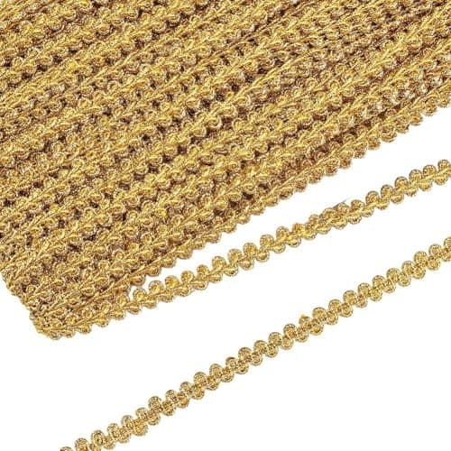 FINGERINSPIRE 27 Yards Metallic Braid Lace Trim Gold Sewing Centipede Braided Lace 38 Wide Decorated Gimp Trim DIY Craft Sewing Accessories for Wedding DIY Clothes Jewelry Crafts Home Decor