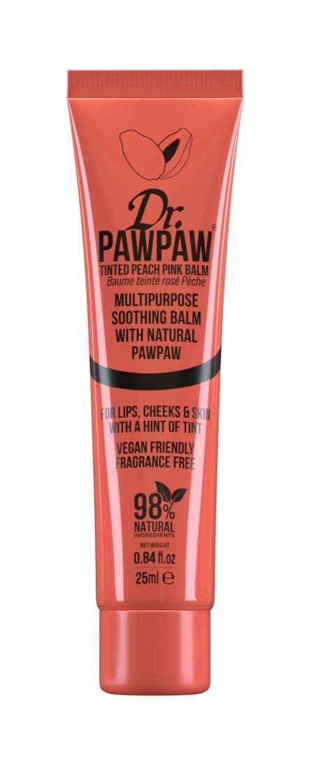 Dr PawPaw Multipurpose Soothing Tinted Balm Lip Balm for Lips Cheeks Eyes Tinted Lip Balm Lip Moisturizer with Pawpaw Peach Pink 25ml