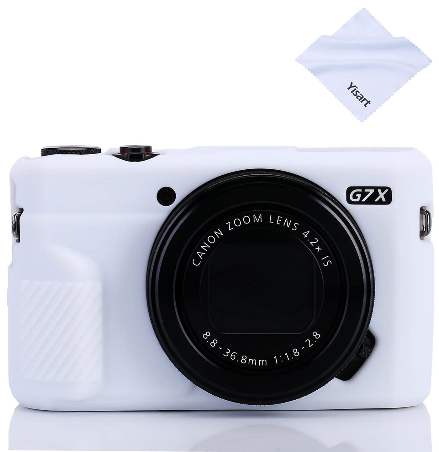 G7X Mark II Case G7X Mark III Case G7X Camera Silicone Case Ultra-Thin Lightweight Rubber Soft Silicone Case Bag Cover for Canon PowerShot G7X G7X Mark II G7X Mark III+ Microfiber Cloth (White)