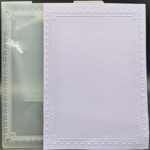 Plastic Embossing Folder 5x7 Inch Roman Style Border Paper Crafts Plastic Textured Impressions for Card Making Scrapbooking