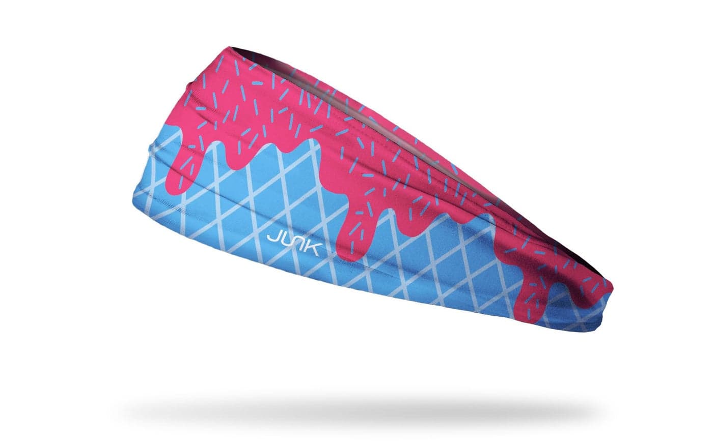 JUNK Brands Big Bang Lite Headband - Moisture-Wicking, Performance Fabric, Non-Slip, Sports Sweatband for Men & Women - One Size - Hot Blue Scoop
