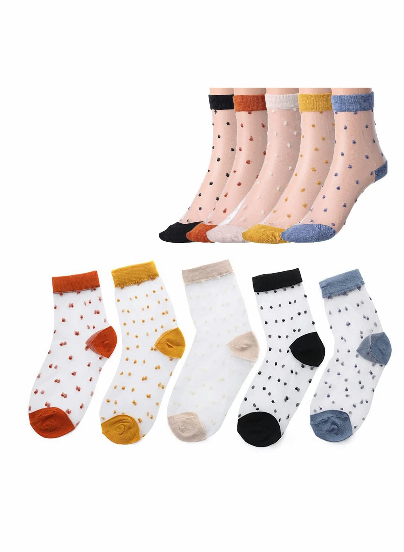 Mesh Socks Women, 5 Pairs Mesh Sheer Socks Tulle Socks Novelty Slouch Socks