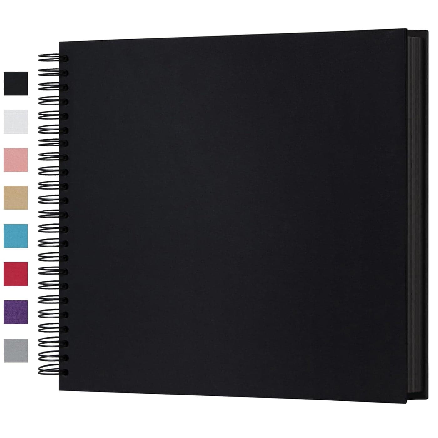 potricher 12 x 12 Inch Large DIY Scrapbook Photo Album 80 Pages Thick Kraft Blank Black Paper Memory Book for Wedding and Anniversary Family Black 12 Inch