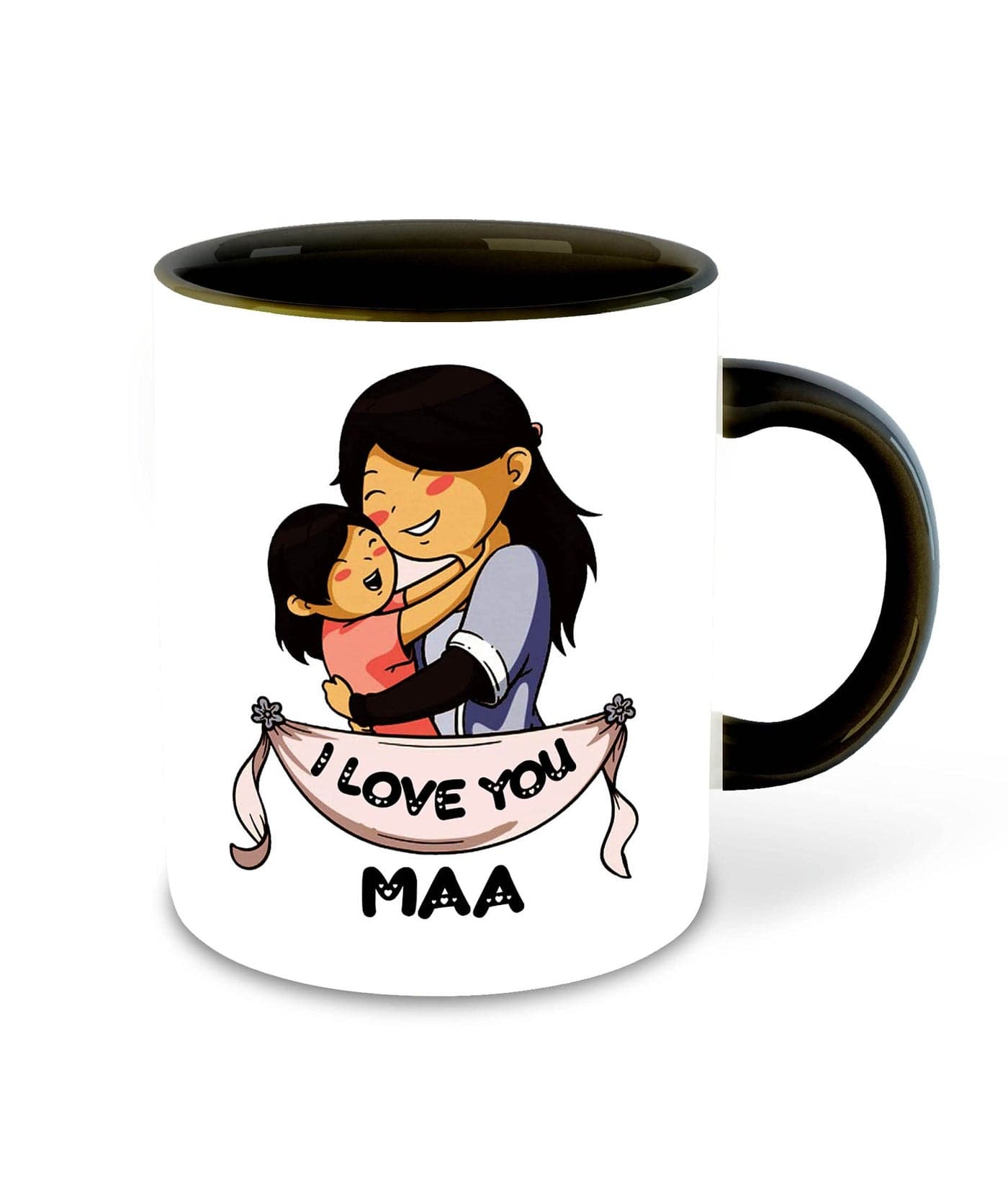 WHATS YOUR KICK - I Love You Mom Inspiration Printed Black Ceramic Coffee Mug - Mothers Day | Mom Quotes | Hindi Quotes | Birthday | Anniversary | Best Gift | Hobby (D9)