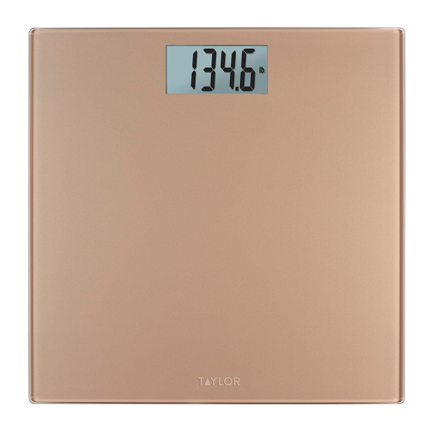 Taylor Digital Scale for Body Weight 400 LB Capacity Durable Glass Platform 118 x 118 Inches Easy Read 32 x 15 In Display Offering Daily Use in Homes for Enhance Performance Champagne