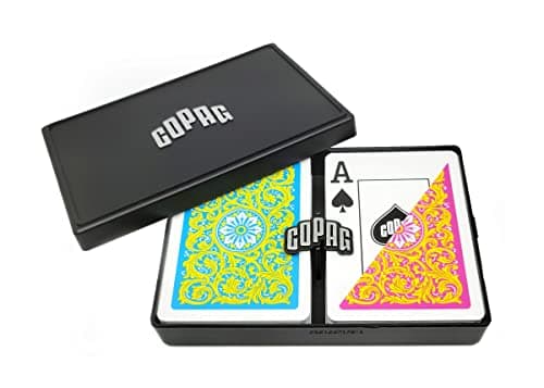 Copag 1546 Neoteric Design 100 Plastic Playing Cards Poker Size Standard YellowPinkBlue Double Deck Set Jumbo Index
