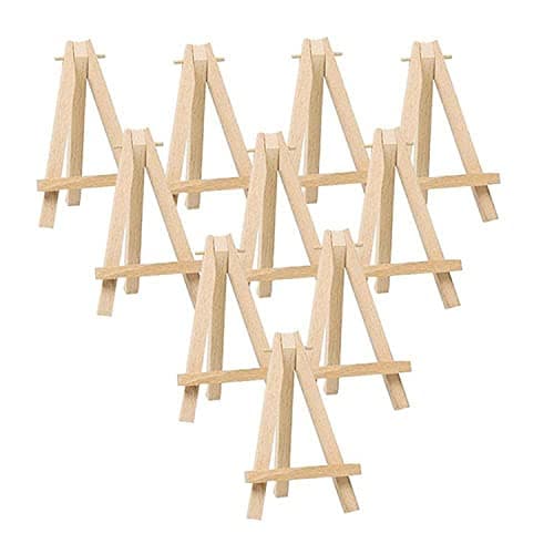 Grandink 6 Inch (Set of 10) Mini Wooden Easel Stand Adjustable Small Tabletop Easels for Art Painting Artist Students Kids and Displaying Photos