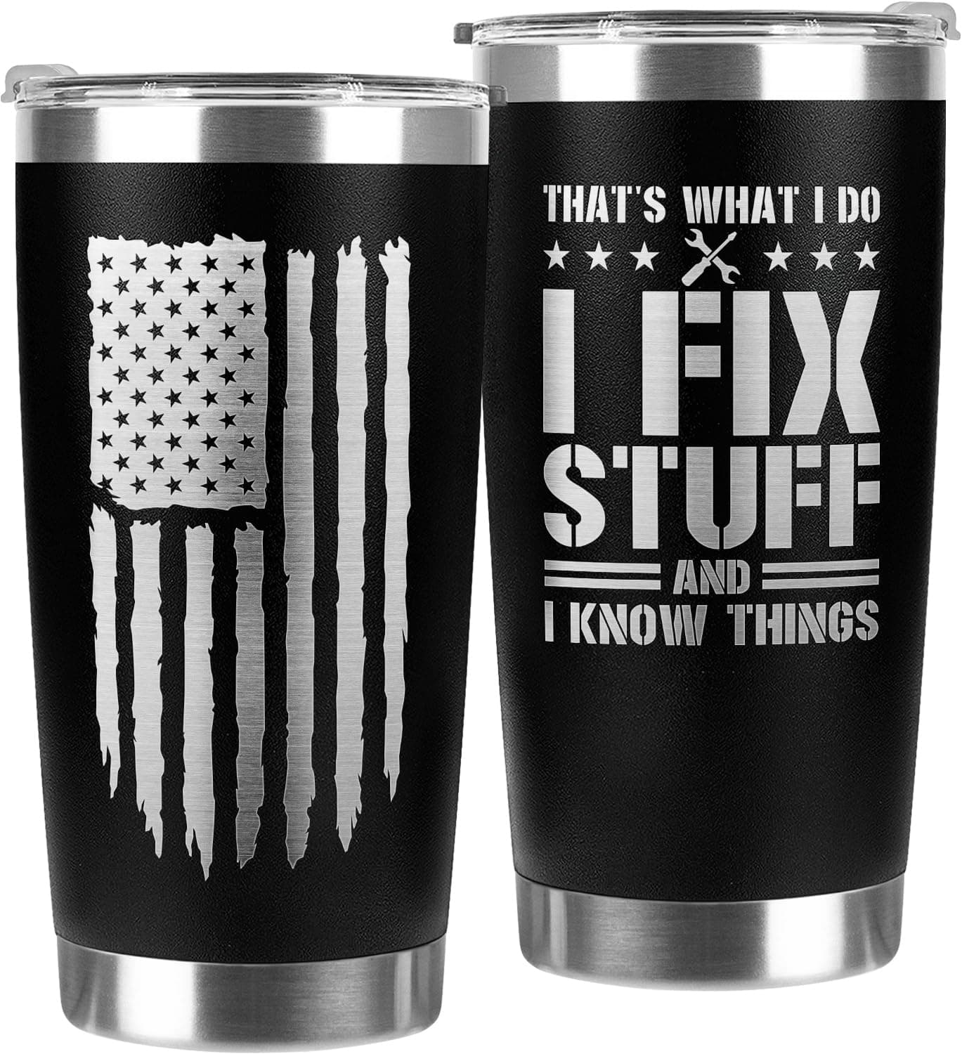 Gifts for Dad Men Husband Grandpa Mechanic Father Handyman Birthday Presents for Men Unique Mens Birthday Gift Ideas Black Tumbler 20Oz