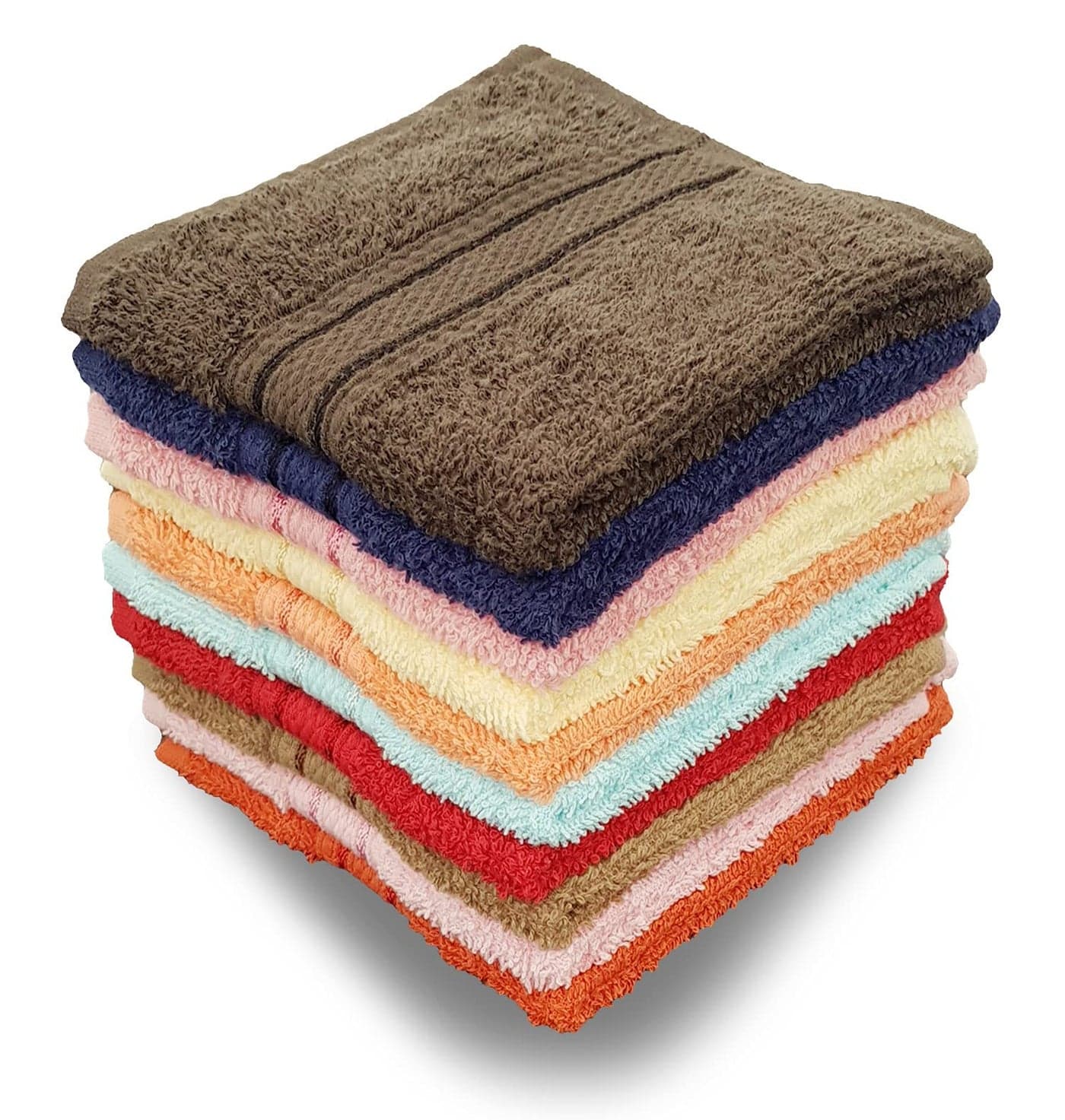 KSC Shop Premium Luxury Cotton Face Towel Set | Ultra Soft | Extra Absorbent | Hanky | 500 GSM | Multicolor | 5 Different Colors |