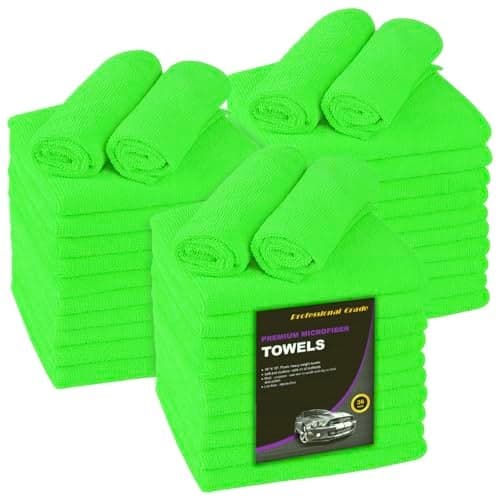 Blue Horizon Large Microfiber Cleaning Towels 36Pack Wash Cloths Ultra Soft Plush Microfiber Cleaning Cloth Products Green 16 X 16