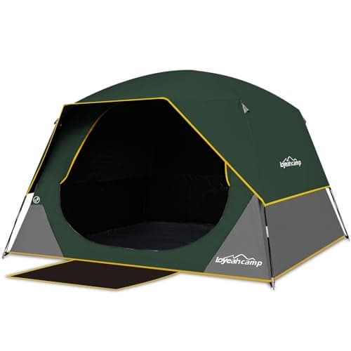 LOYEAHCAMP 4 Person Blackout Camping Tent, Easy Setup Waterproof Family Dome Tent for Camping with Rainfly, Portable Double Layer Large Family Tent for Outdoor Camping&Hiking