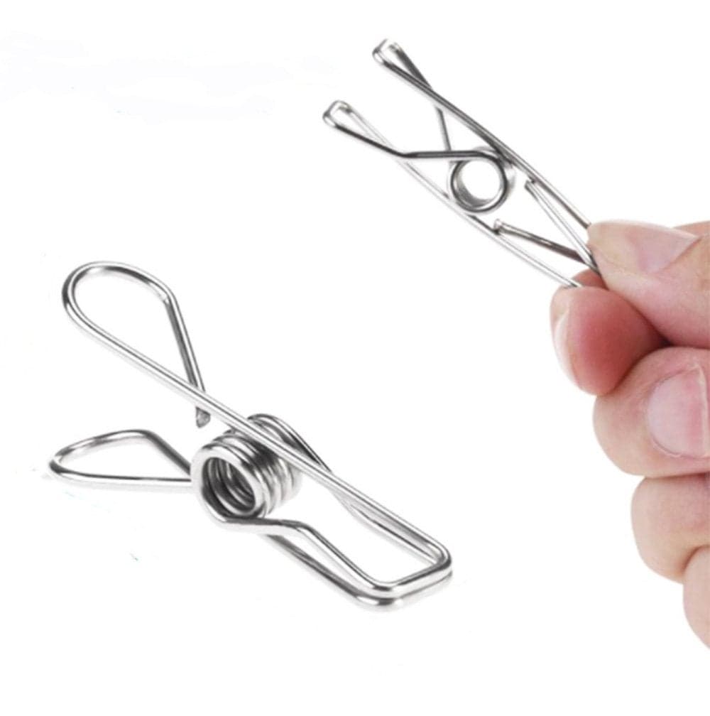 MosQuick® Stainless steel multipurpose Sturdy Clothes hanging clips, clothes drying clips , clothes pegs , clothespin ,rust proof - set of 20 clips