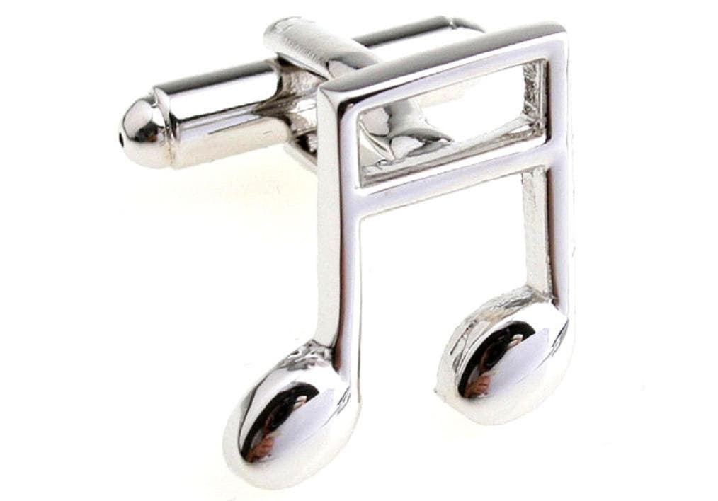 MRCUFF Music Banded Beamed Note Pair Cufflinks in a Presentation Gift Box & Polishing Cloth