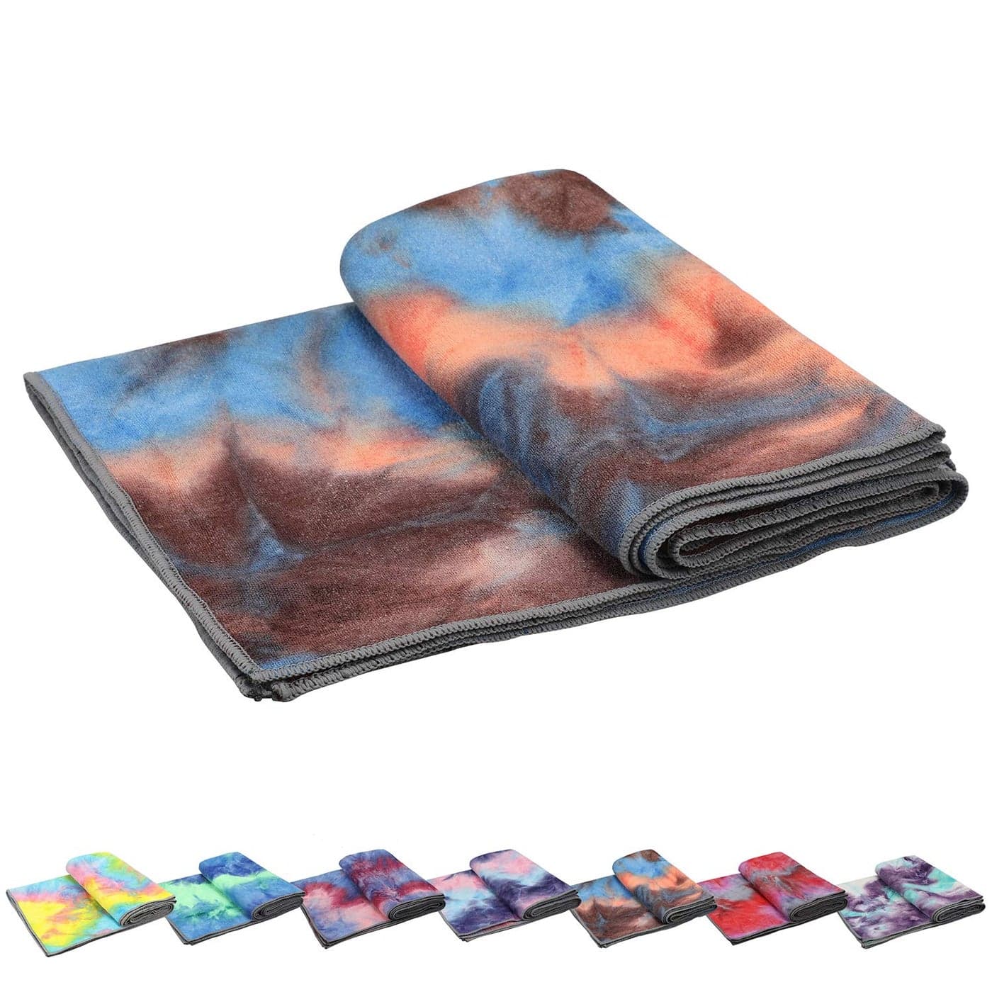 Yoga Towels Non Slip Hot Yoga Towel Skidless Waffle Texture 100 Absorbent Odorless Microfiber Yoga Blanket Standard Sized 24 x72 in Mat Towelfor Hot Yoga Bikram Pilates Blue Grey1